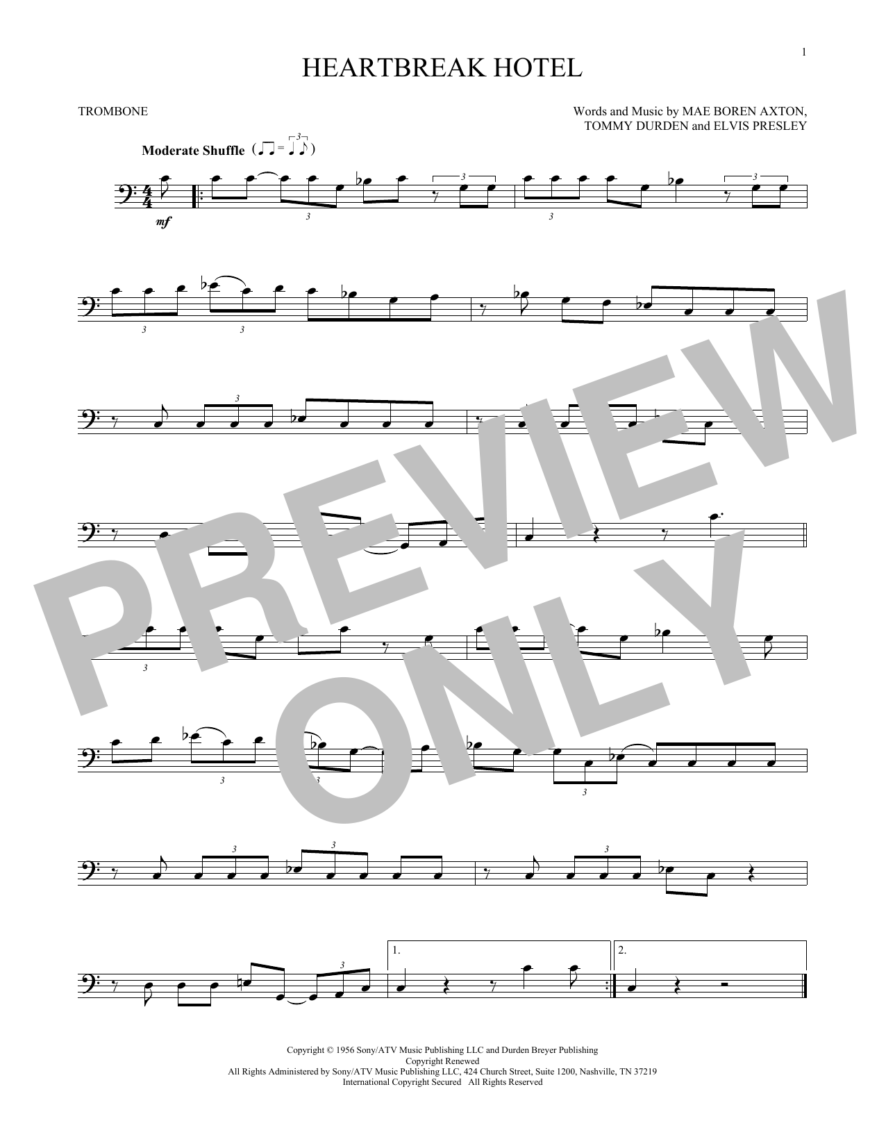 Produktgalerie: Seite 1 von 1 Heartbreak Hotel, Elvis Presley, Posaune