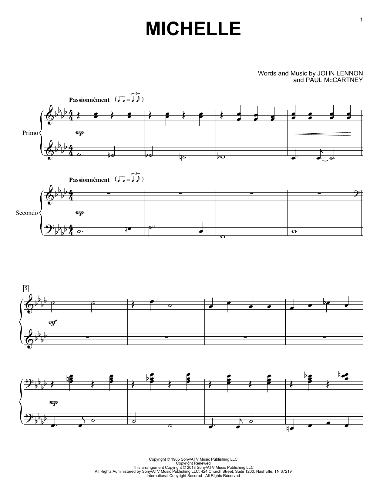 Produktgalerie: Seite 1 von 1 Michelle, The Beatles, Klavier