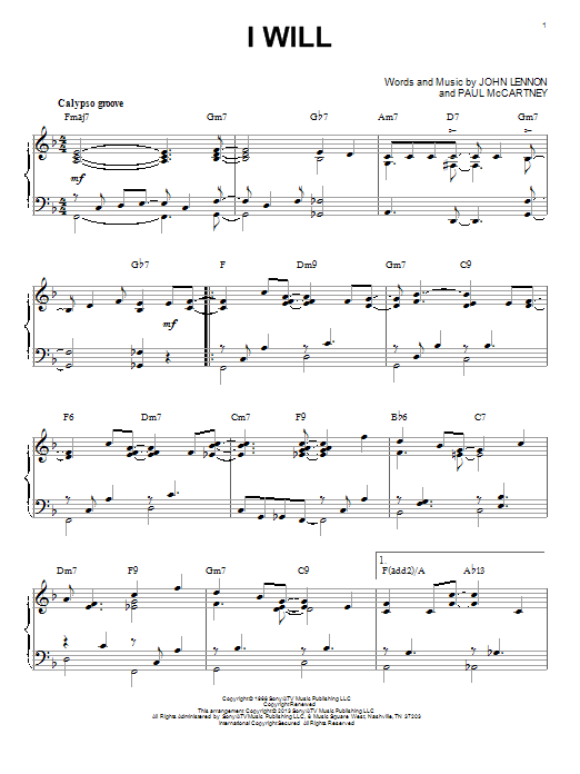 Produktbild zu: I Will [Jazz version] (arr. Brent Edstrom)