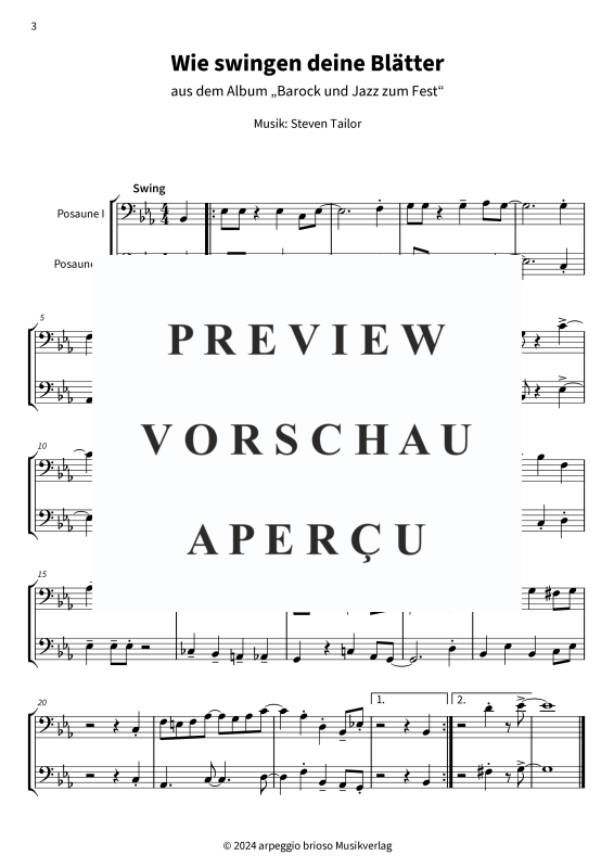 Product gallery: Page 5 of 7 Wie swingen deine Blätter - aus dem Album Barock und Jazz zum Fest, , (Trombone duet)