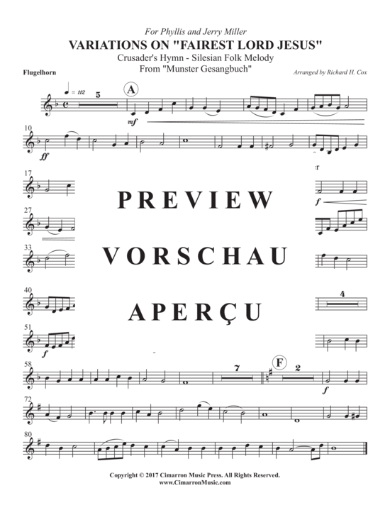 Product gallery: Page 9 of 9 Variations on Fairest Lord Jesus , , (trumpet in Bb, flugelhorn + piano)