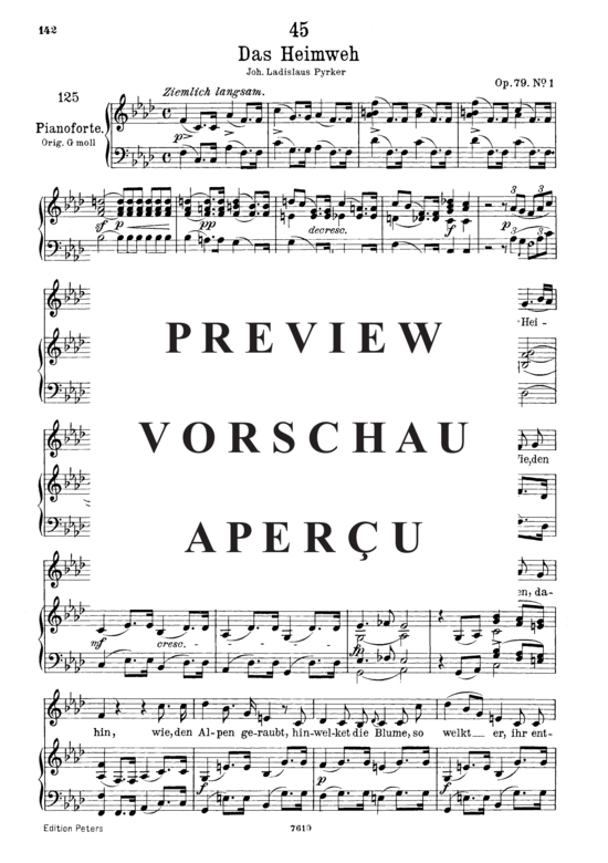 Product gallery: Page 2 of 9 Das Heimweh D.851, , Low Voice and Piano