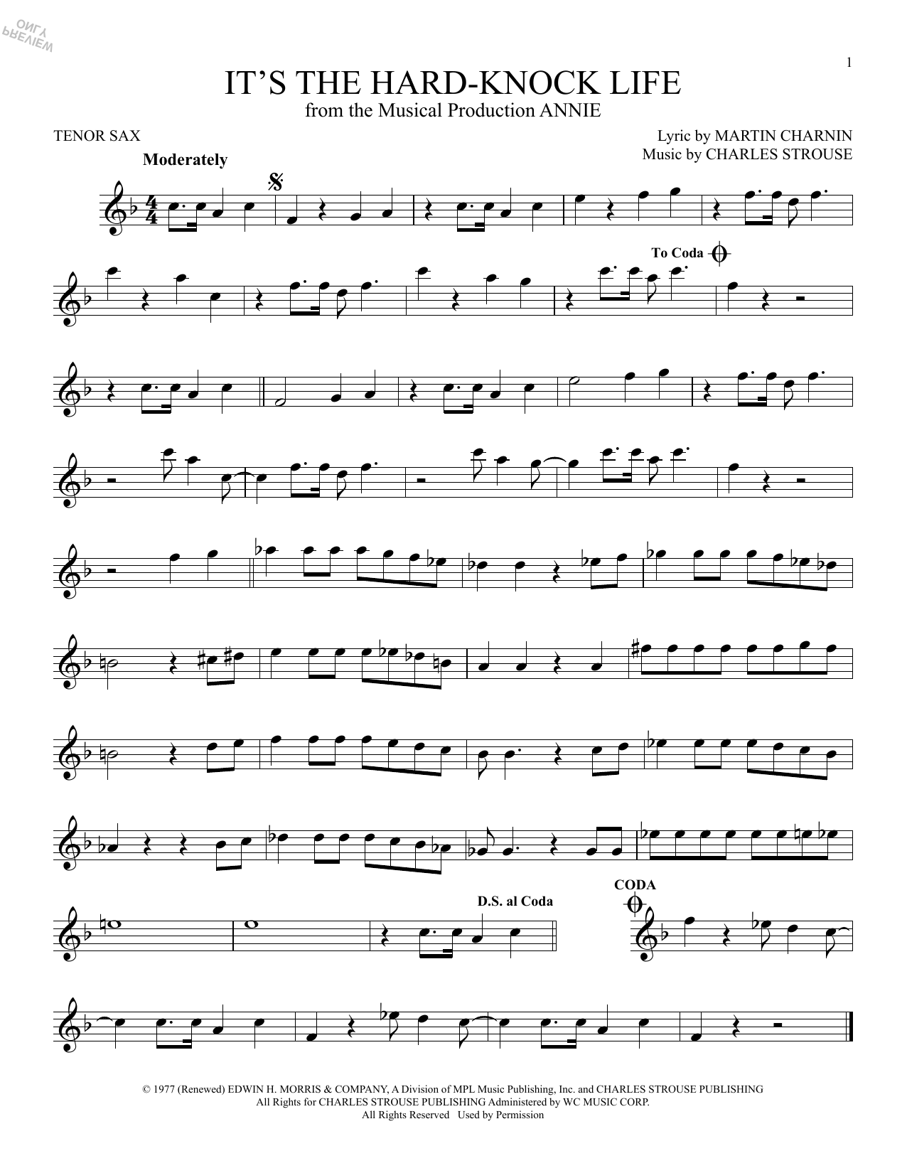 Product gallery: Page 1 of 1 It's The Hard-Knock Life (from Annie), Charles Strouse