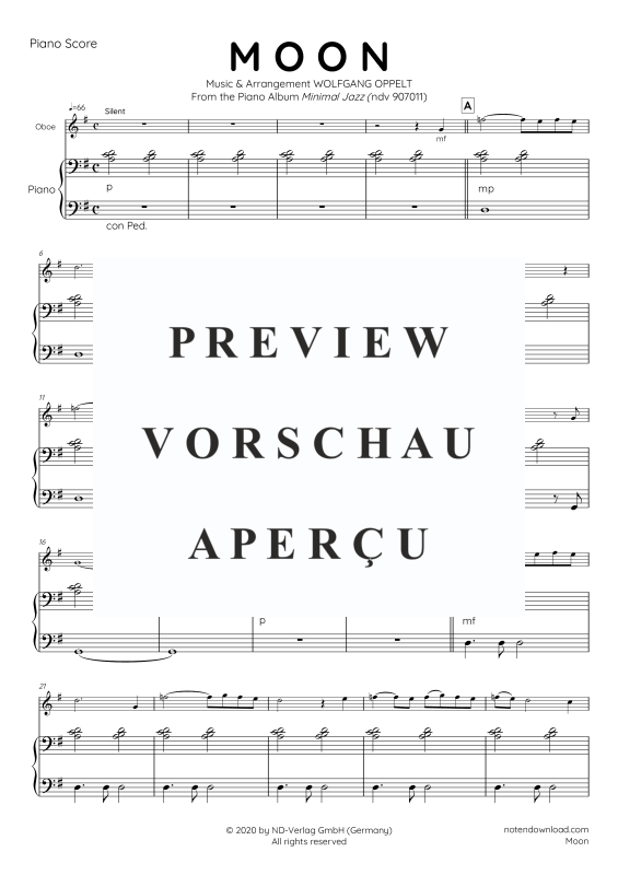 Produktgalerie: Seite 10 von 11 Moon, , Oboe und Klavier - E-Bass und Drum Set optional