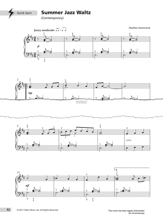 Produktgalerie: Seite 1 von 1 Summer Jazz Waltz, Heather Hammond, Klavier