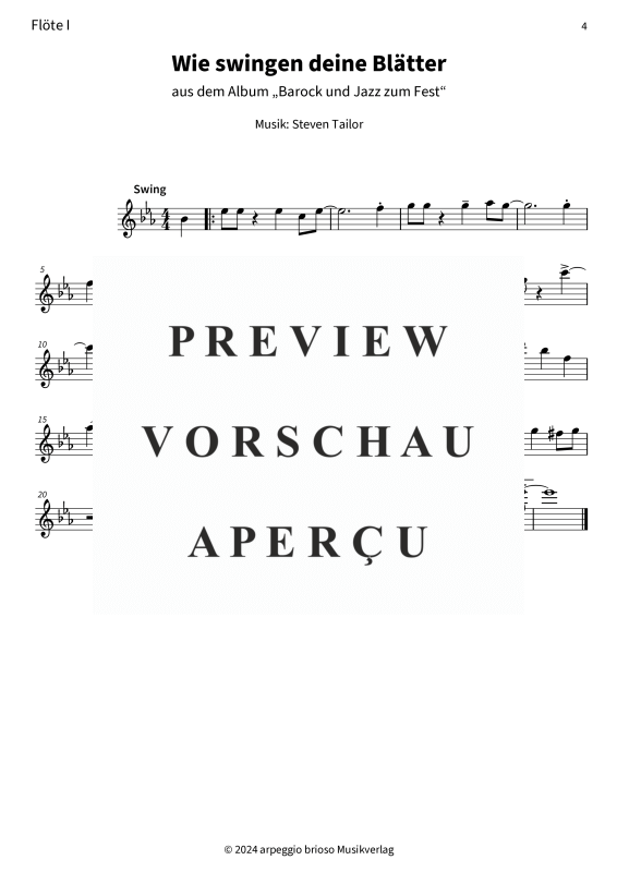 Produktgalerie: Seite 6 von 7 Wie swingen deine Blätter - aus dem Album Barock und Jazz zum Fest, , (Querflöten Duett)