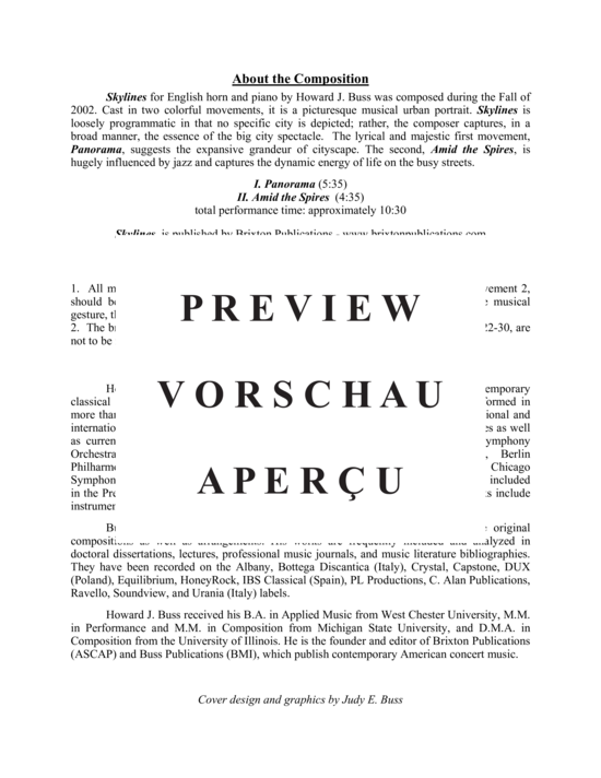 Produktgalerie: Seite 3 von 21 Skylines , , (Englischhorn und Klavier)