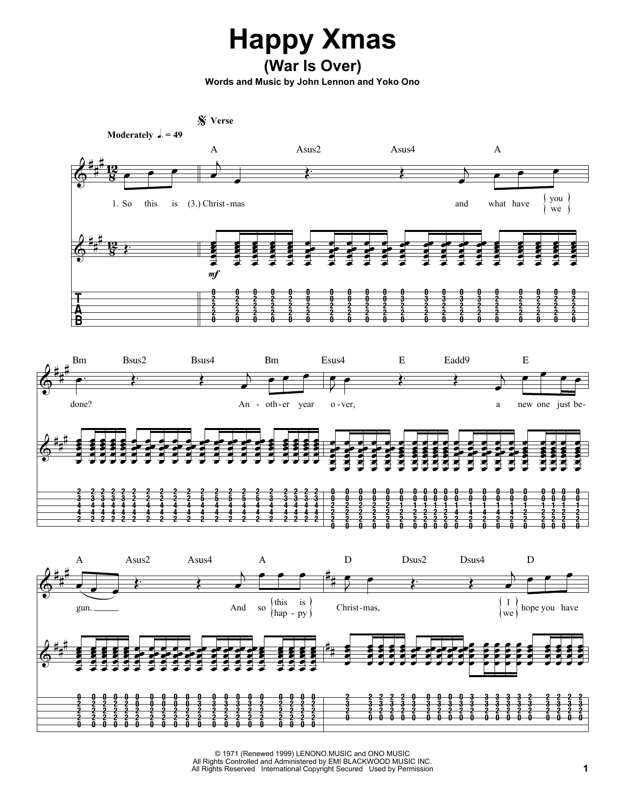 Produktgalerie: Seite 1 von 1 Happy Xmas (War Is Over), John Lennon, Gitarre