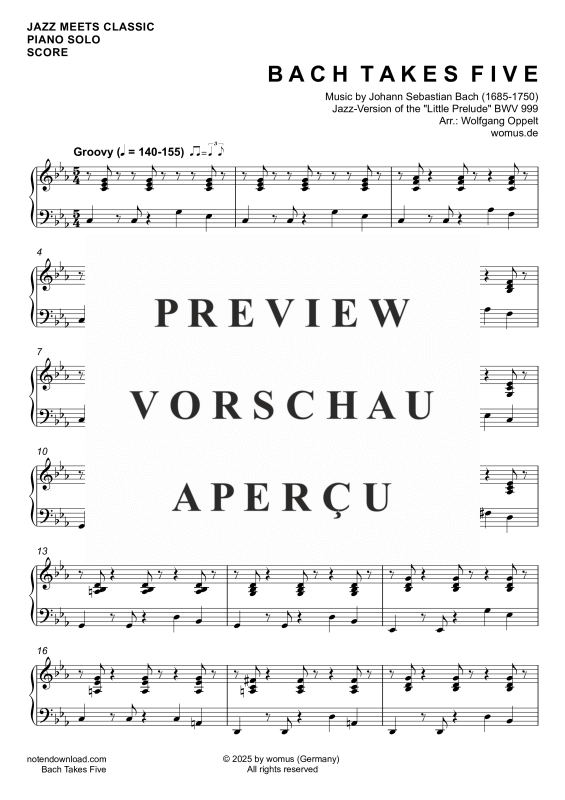 gallery: Bach Takes Five, , (Klavier Solo)