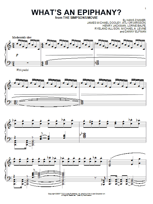 Product gallery: Page 1 of 1 What's An Epiphany? (from The Simpsons Movie), Hans Zimmer