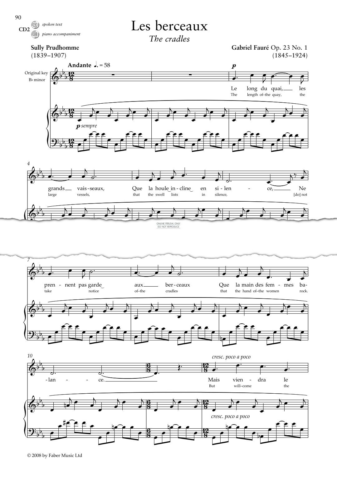 Produktbild zu: Les berceaux (Op. 23 No. 1)