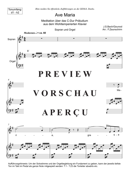 Product gallery: Page 2 of 8 Ave Maria d1 - h2 , , Soprano and Organ