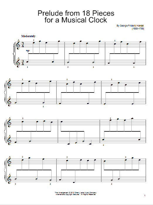 Product picture to: Prelude In C For A Musical Clock