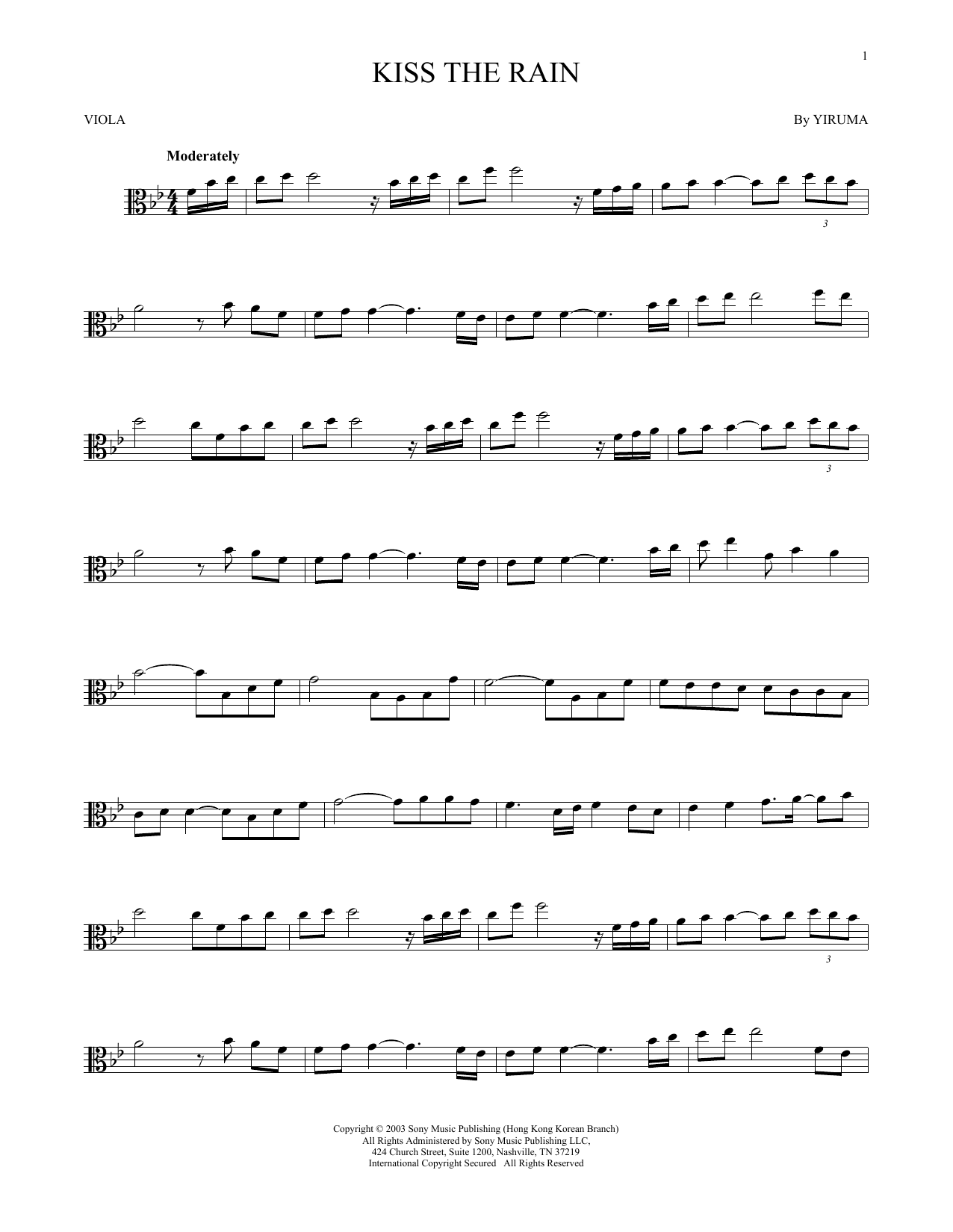 Product gallery: Page 1 of 1 Kiss The Rain, Yiruma