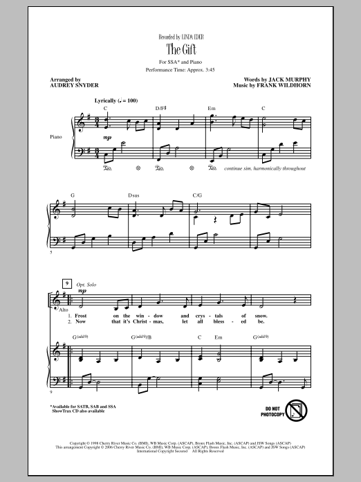 Produktgalerie: Seite 1 von 1 The Gift, Audrey Snyder, Chor