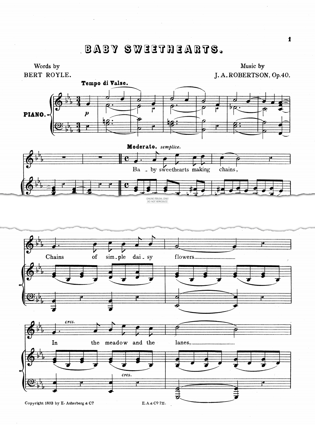 Produktgalerie: Seite 1 von 1 Baby Sweethearts, J. A. Robertson, Gesang, Klavier