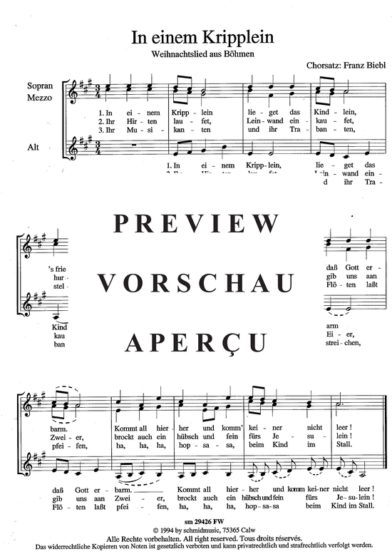 Product picture to: In einem Kripplein Weihnachtslied aus Böhmen