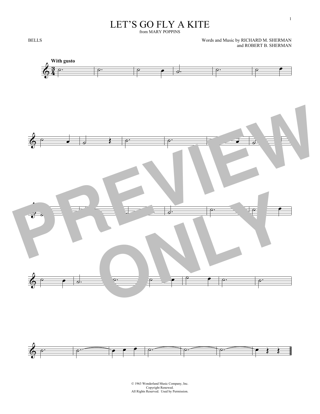 Produktgalerie: Seite 1 von 1 Let's Go Fly A Kite (from Mary Poppins), Sherman Brothers, Percussion