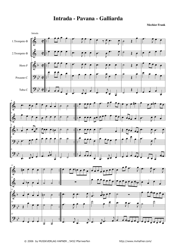 Produktgalerie: Seite 1 von 11 Intrade - Pavana - Galliarda, , (Blechbläser Quintett)
