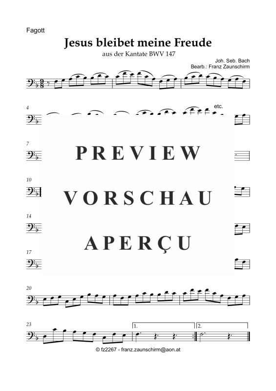 Produktgalerie: Seite 5 von 8 Jesus bleibet meine Freude, , Fagott und Orgel