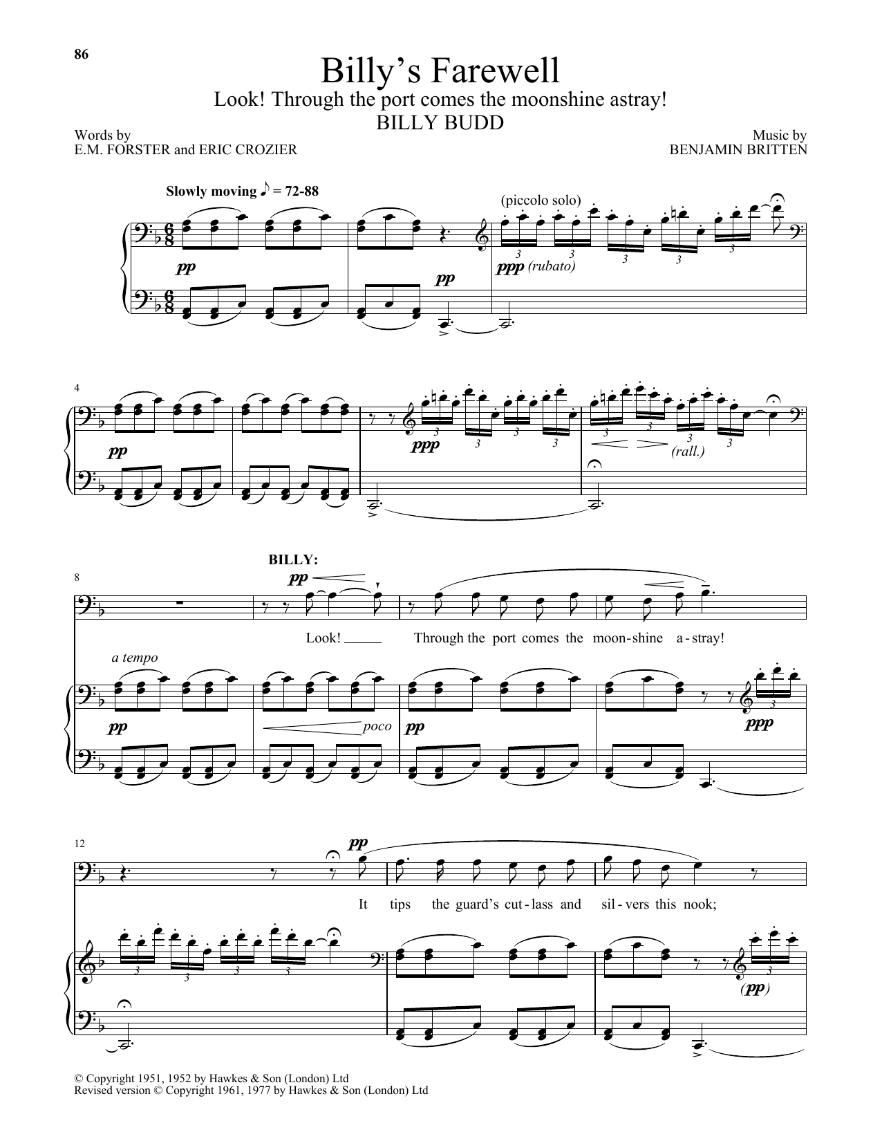 Produktbild zu: Billy's Farewell (Look! Through The Port Comes The Moonshine Astray!)