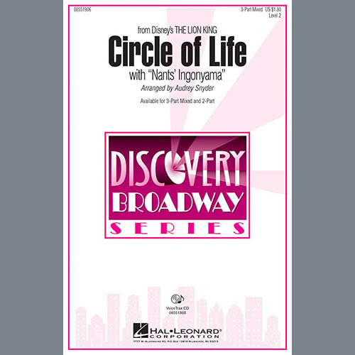 Product picture to: Circle Of Life (with Nants' Ingonyama) (from The Lion King) (Arr. Audrey Snyder)