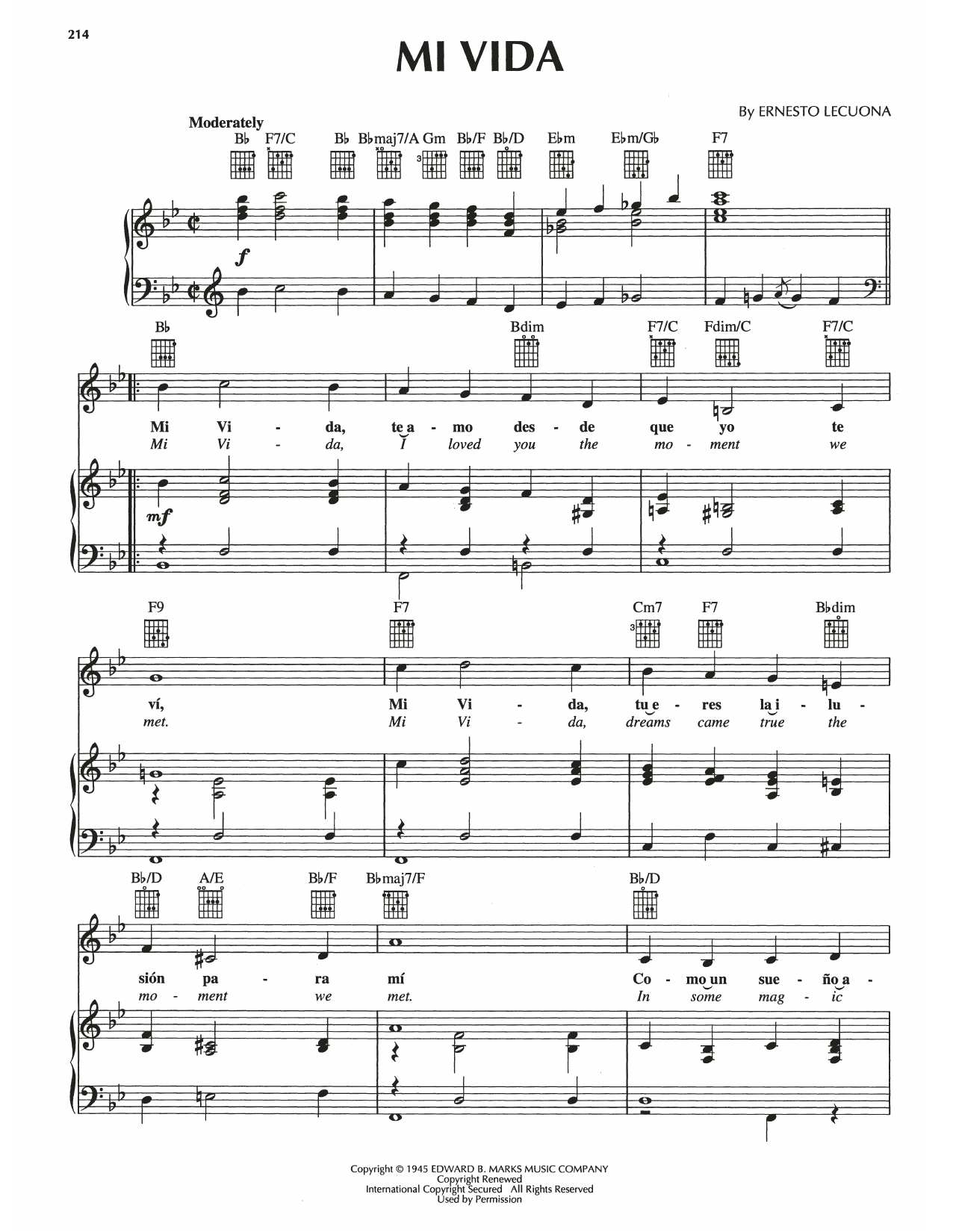 Product gallery: Page 1 of 1 Mi Vida, Ernesto Lecuona