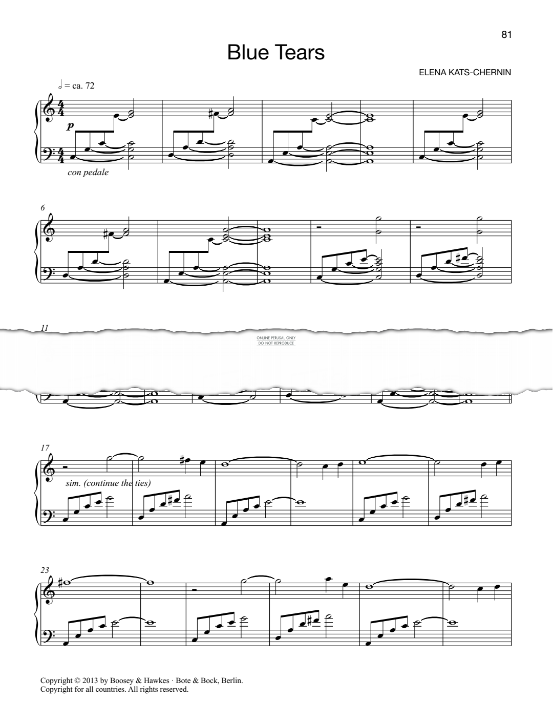 Produktgalerie: Seite 1 von 1 Blue Tears, Elena Kats-Chernin, Klavier