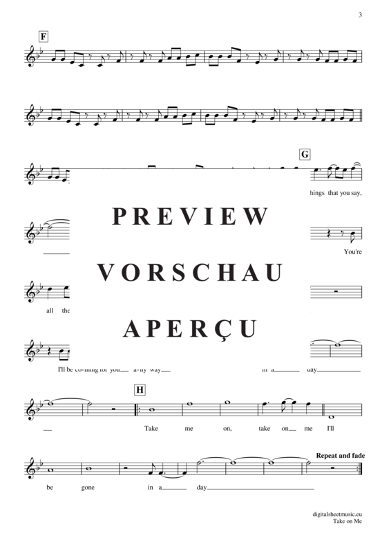 Product gallery: Page 4 of 4 Take on me , A-ha, (violin)