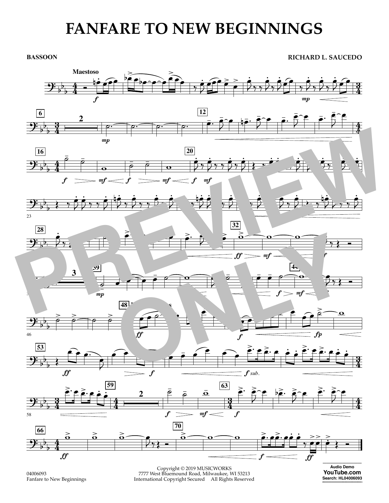 Produktbild zu: Fanfare for New Beginnings - Bassoon