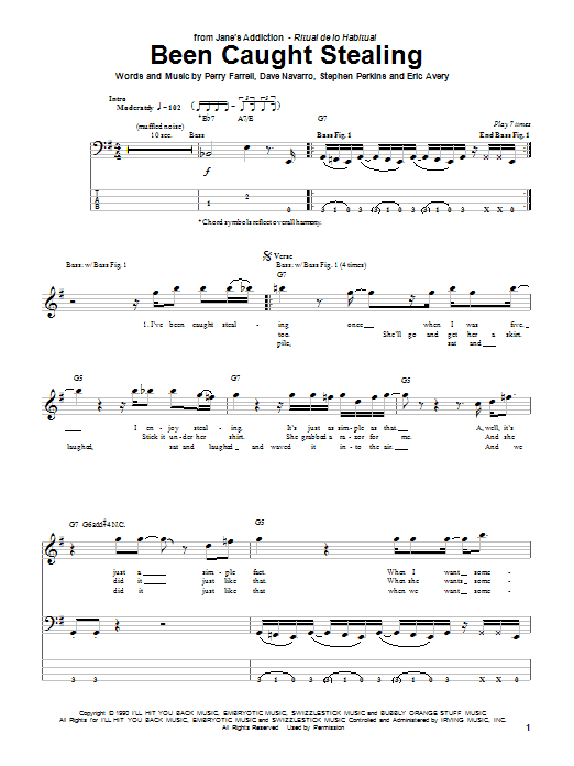 Produktgalerie: Seite 1 von 1 Been Caught Stealing, Jane's Addiction, E-Bass
