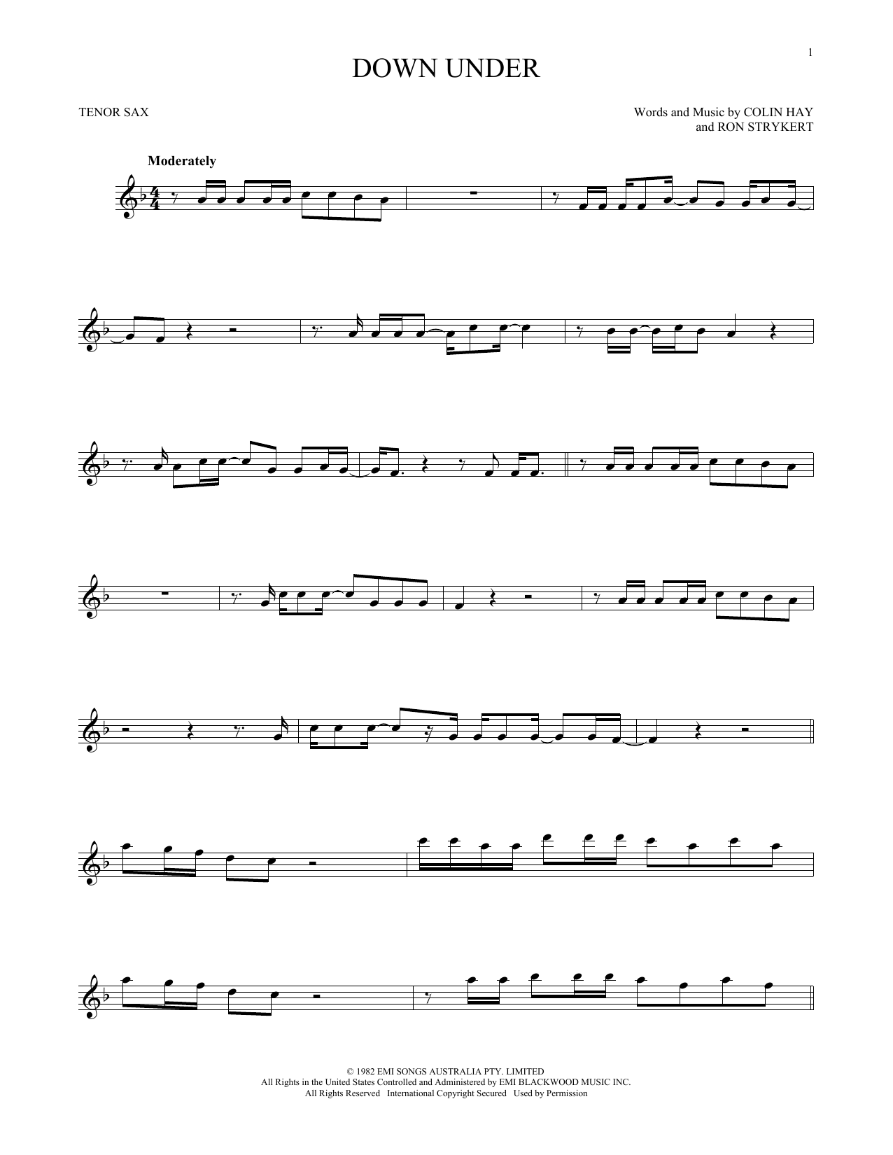 Product gallery: Page 1 of 1 Down Under, Men At Work