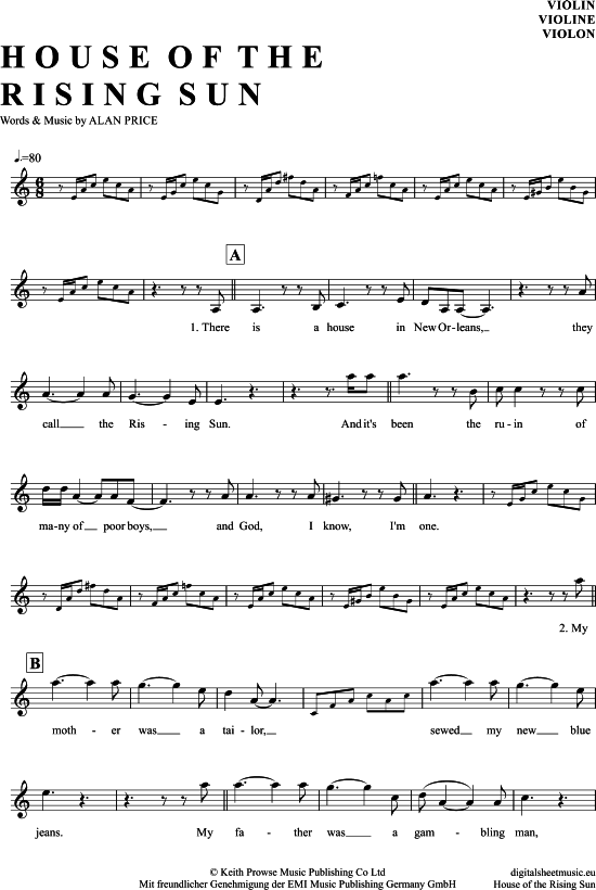 Product picture to: The House Of The Rising Sun The Animals