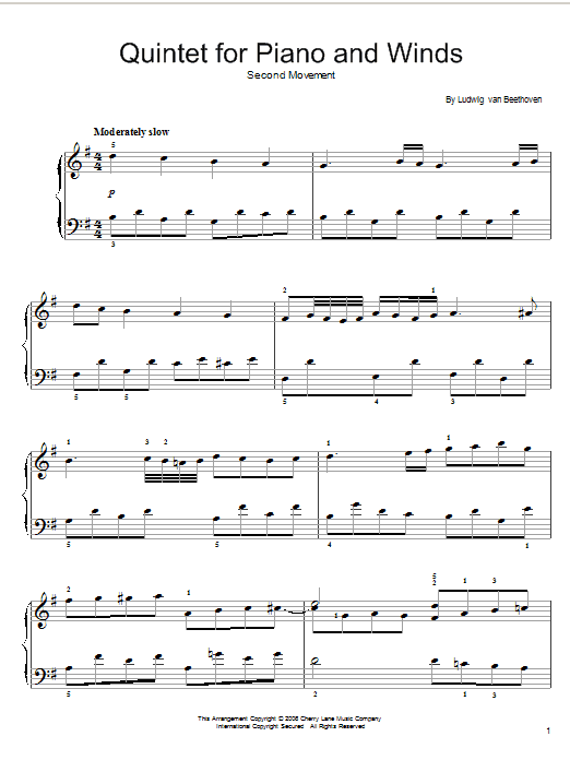 Product picture to: Quintet For Piano And Winds: Andante