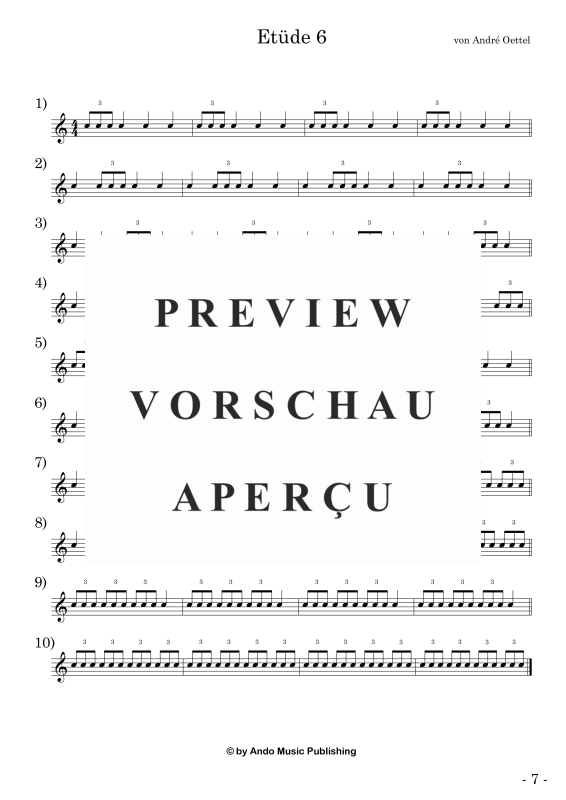 Produktgalerie: Seite 9 von 11 Etüden für Snare Drum im 4/4-Takt - Band 1, , Snare Drum Solo