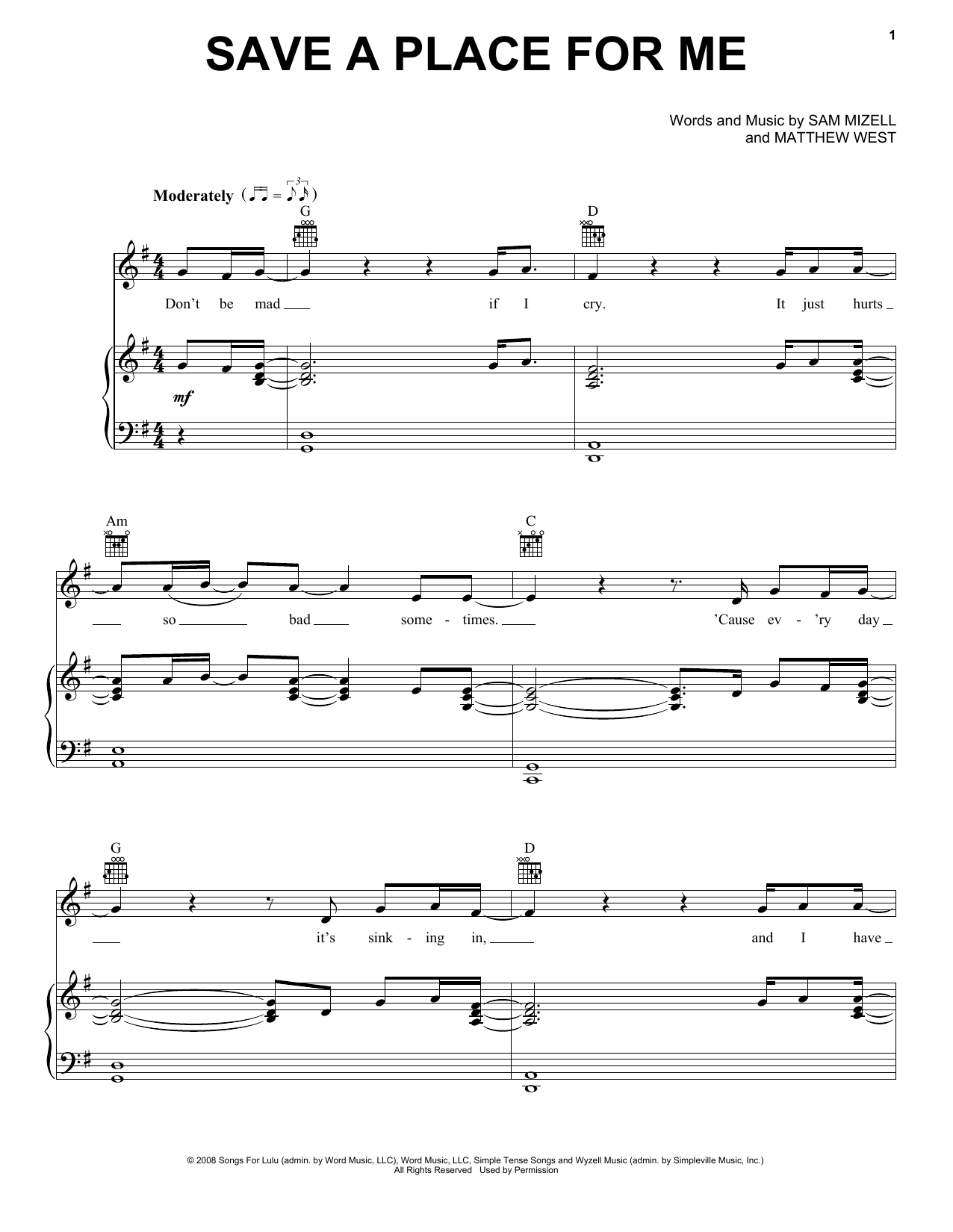 Produktbild zu: Save A Place For Me
