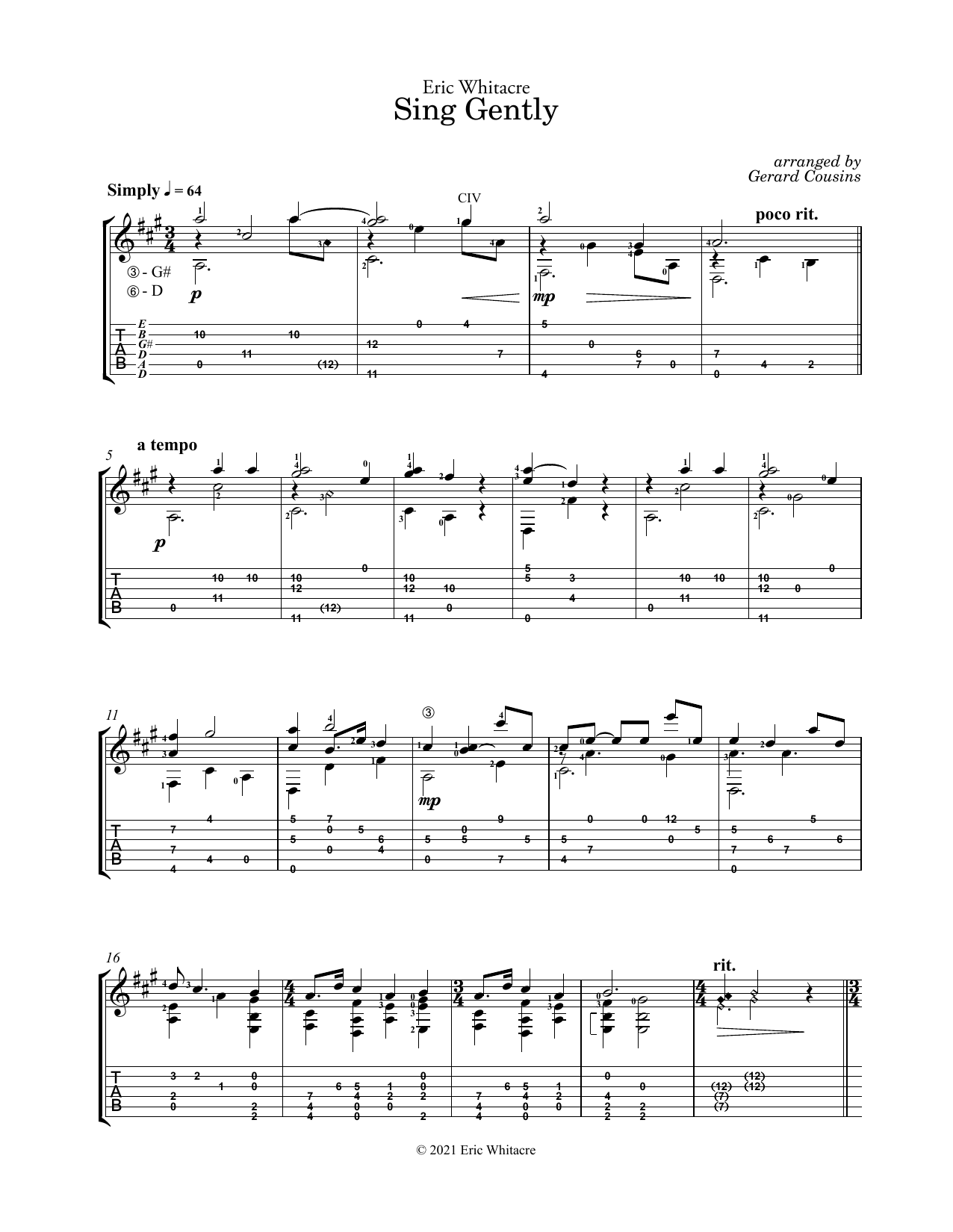 Product picture to: Sing Gently (arr. Gerard Cousins)