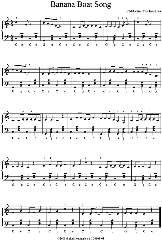 Product picture to: Banana Boat Song Traditional