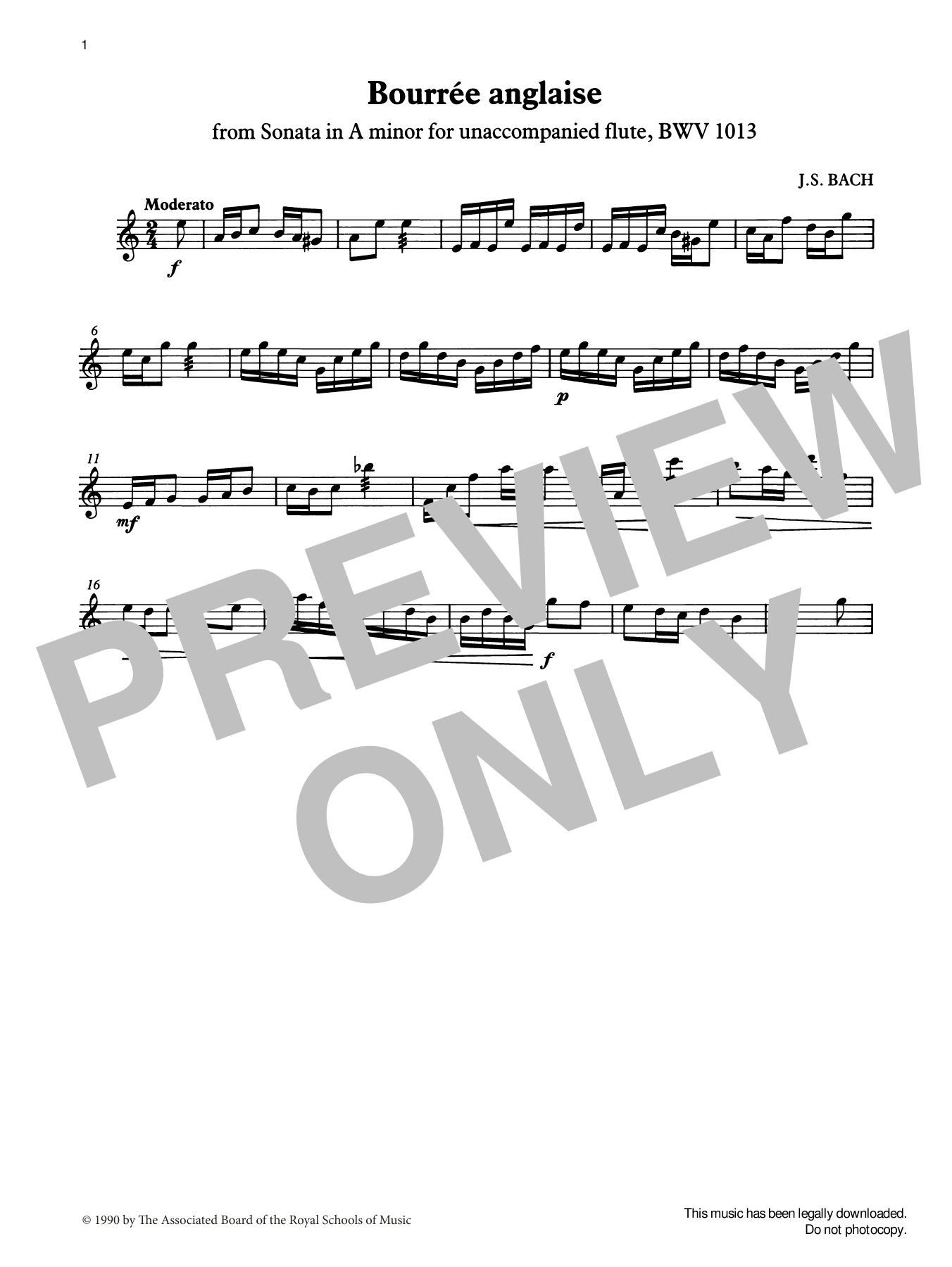 Produktgalerie: Seite 1 von 1 Bourrée anglaise from Graded Music for Tuned Percussion, Book IV, J. S. Bach, Percussion