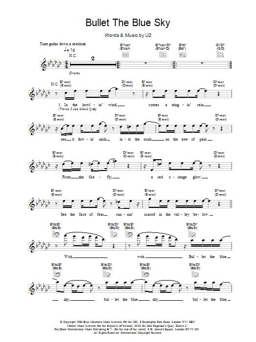 Produktgalerie: Seite 1 von 1 Bullet The Blue Sky, U2, Melodieinstrument