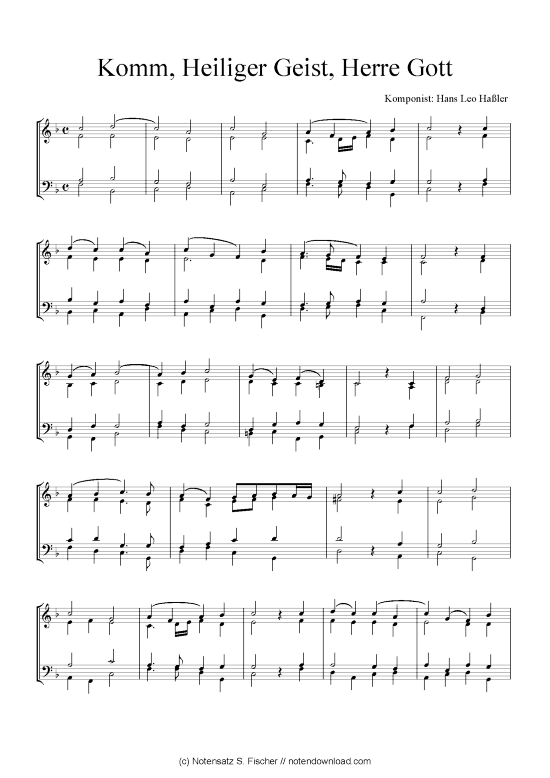 Product picture to: Komm, Heiliger Geist, Herre Gott Hans Leo Haßler