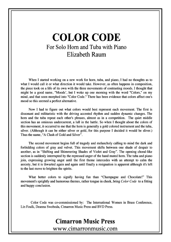 Product picture to: Color Code Elizabeth Raum