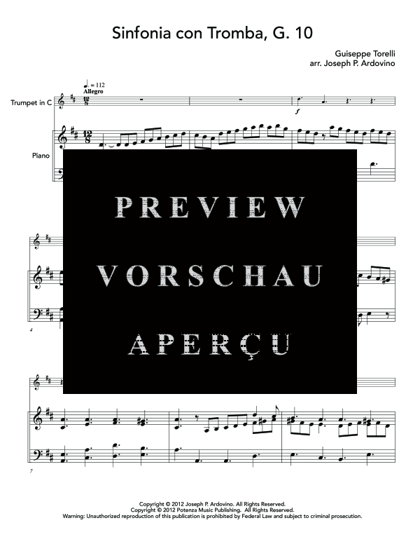 Produktgalerie: Seite 5 von 11 Sinfonia con Tromba, G. 10, , (Trompete in B und Klavier)