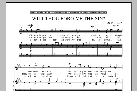 Product picture to: Wilt Thou Forgive The Sin?