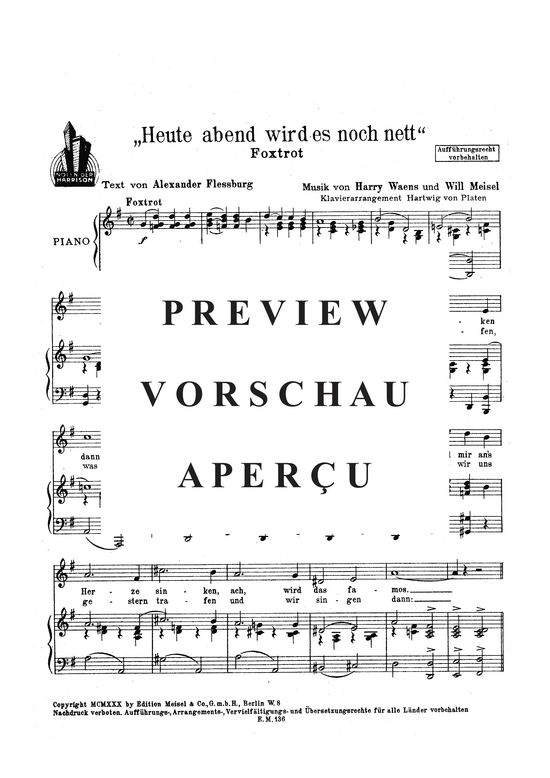 Produktgalerie: Seite 3 von 3 Heute abend wird es noch nett, , Klavier und Gesang
