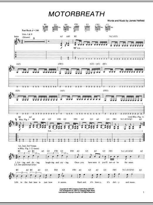 Produktgalerie: Seite 1 von 1 Motorbreath, Metallica, Gitarre