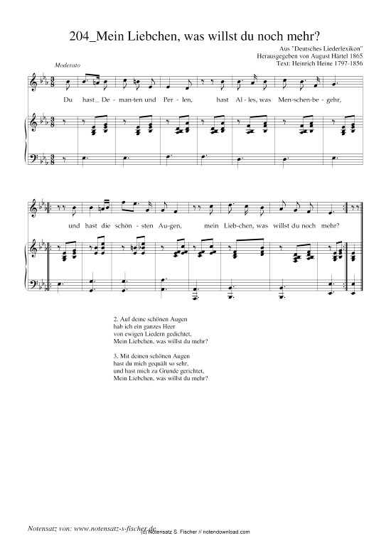 Product gallery: Page 1 of 1 Mein Liebchen, was willst du noch mehr? , , Piano and Voice