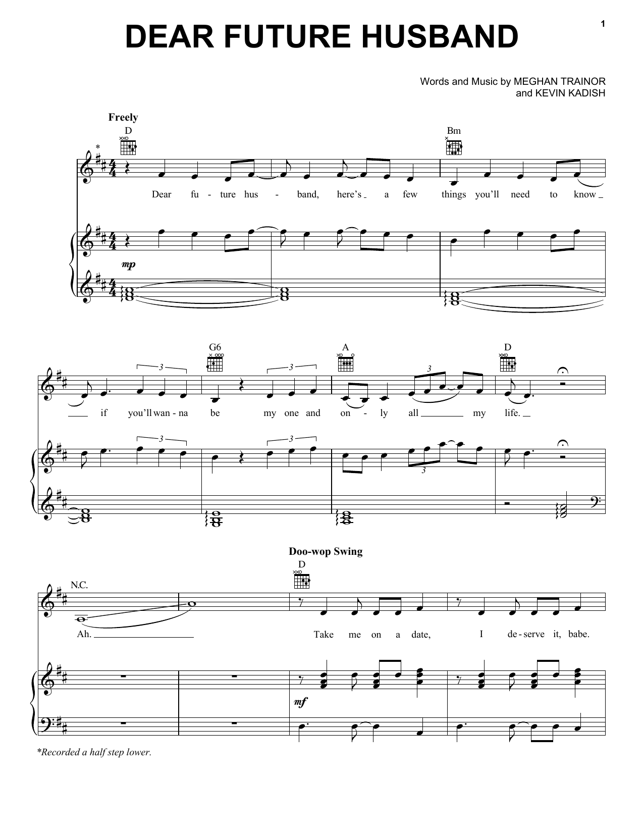 Produktgalerie: Seite 1 von 1 Dear Future Husband, Meghan Trainor, Gesang, Gitarre, Klavier