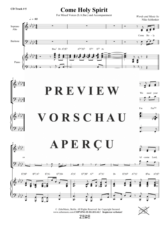 gallery: Come Holy Spirit, , Gemischter Chor 3-stimmig