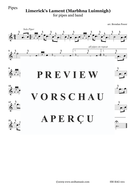Produktgalerie: Seite 10 von 11 Limericks Lament for Concert Band and Bagpipes, , Concert Band und Dudelsack Solo